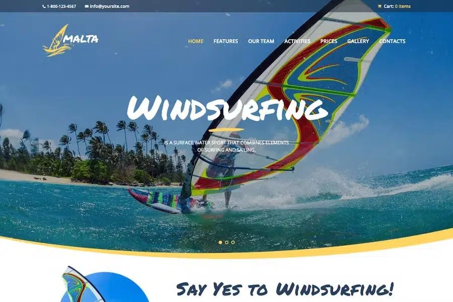 MALTA – WINDSURFING, KITESURFING & WAKESURFING CENTER WORDPRESS THEME